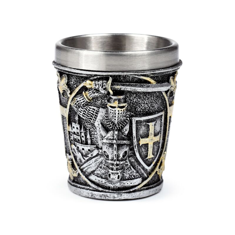 Load image into Gallery viewer, Middeleeuwse ridder met schild borrelglaasje shot glas
