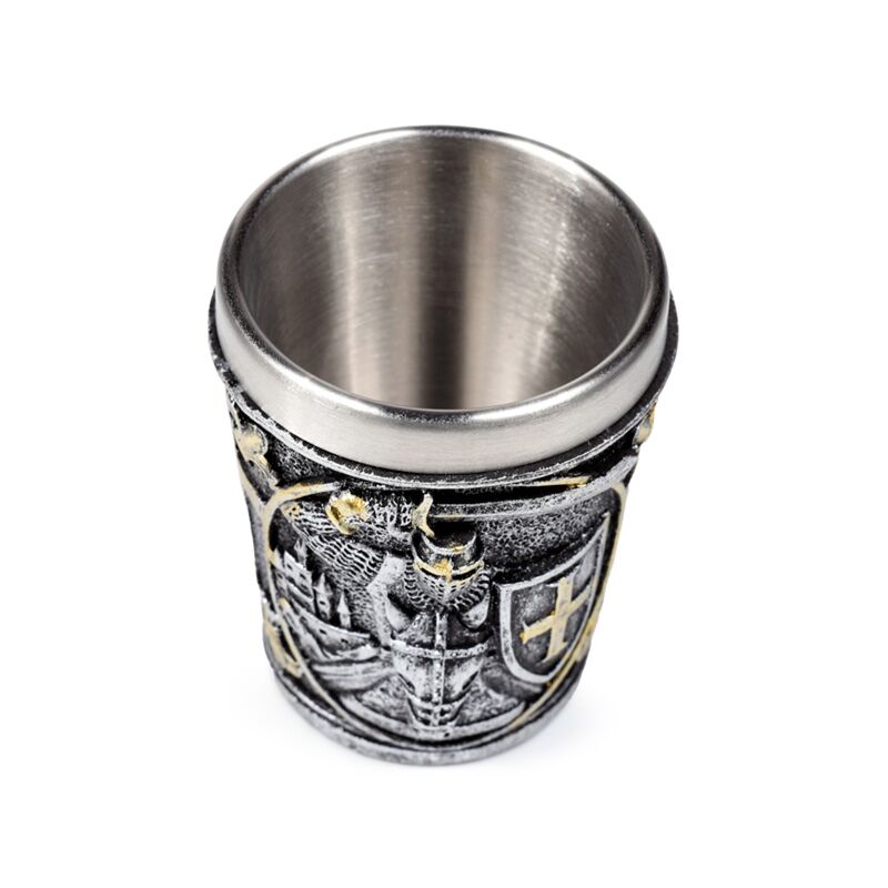 Load image into Gallery viewer, Middeleeuwse ridder met schild borrelglaasje shot glas
