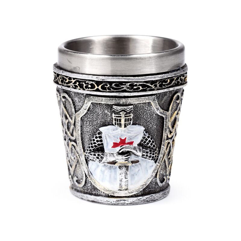 Load image into Gallery viewer, Middeleeuwse witte ridder borrelglaasje shot glas
