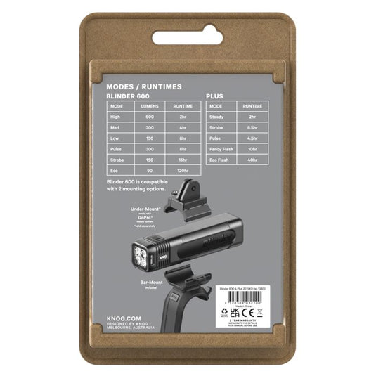 Knog blinder pro 600 plus rear - black