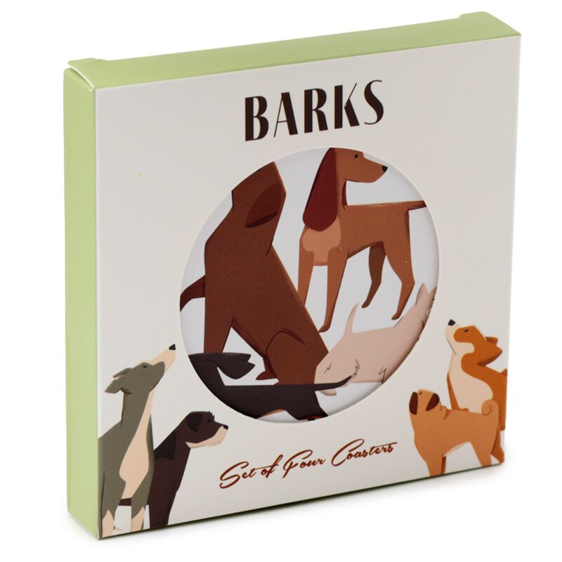 Load image into Gallery viewer, Barks hond set 4 onderzetters
