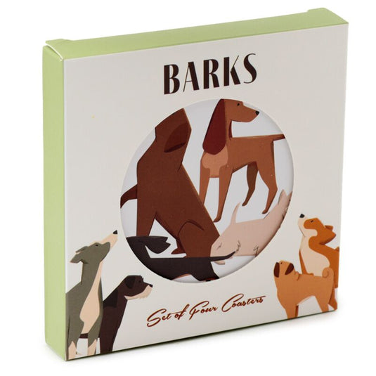 Barks hond set 4 onderzetters
