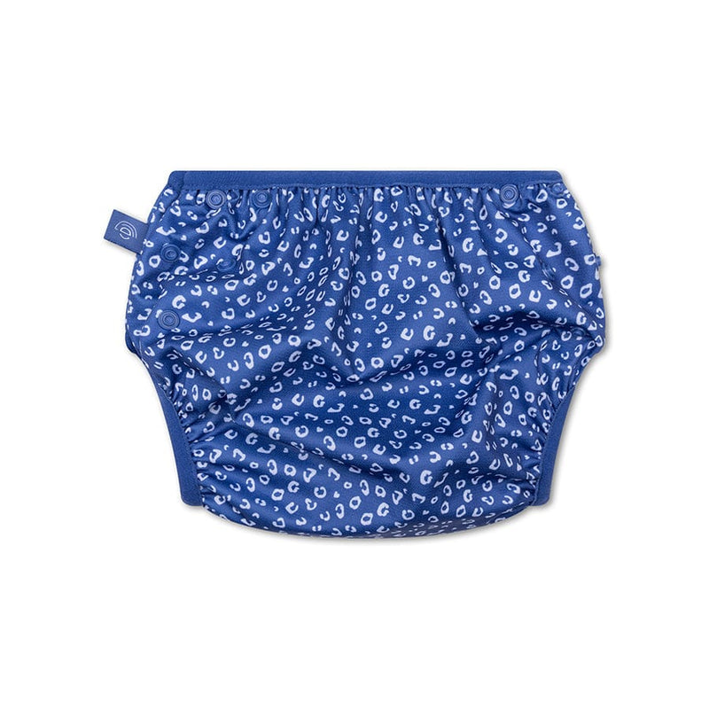 Load image into Gallery viewer, Leopard | blauwe wasbare zwemluier
