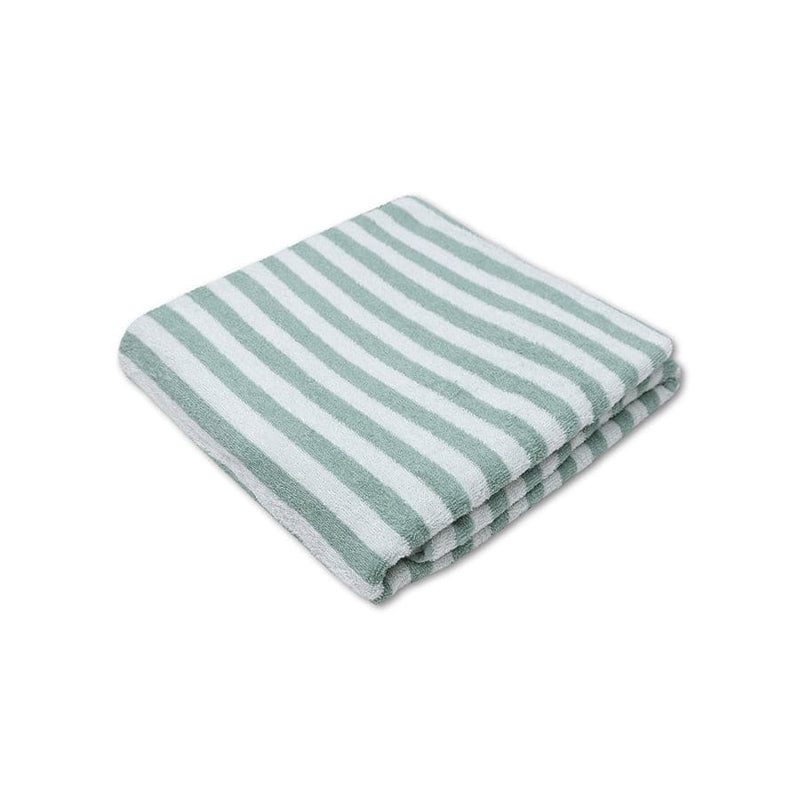 Load image into Gallery viewer, Resort stripe | groen witte katoenen handdoek 180 x 90 cm
