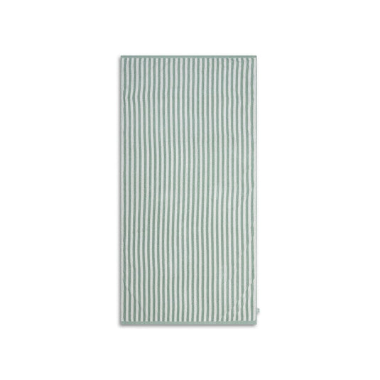 Resort stripe | groen witte katoenen handdoek 180 x 90 cm