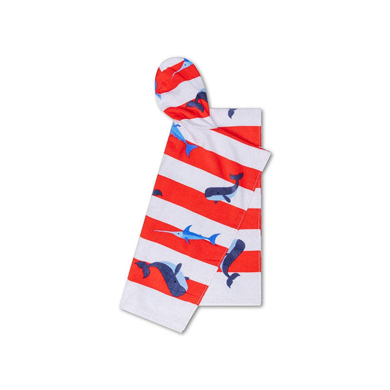Load image into Gallery viewer, Ocean stripes | rood witte strandponcho 65 x 65 cm
