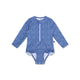 Leopard | blauw meisjes uv badpak met lange mouwen