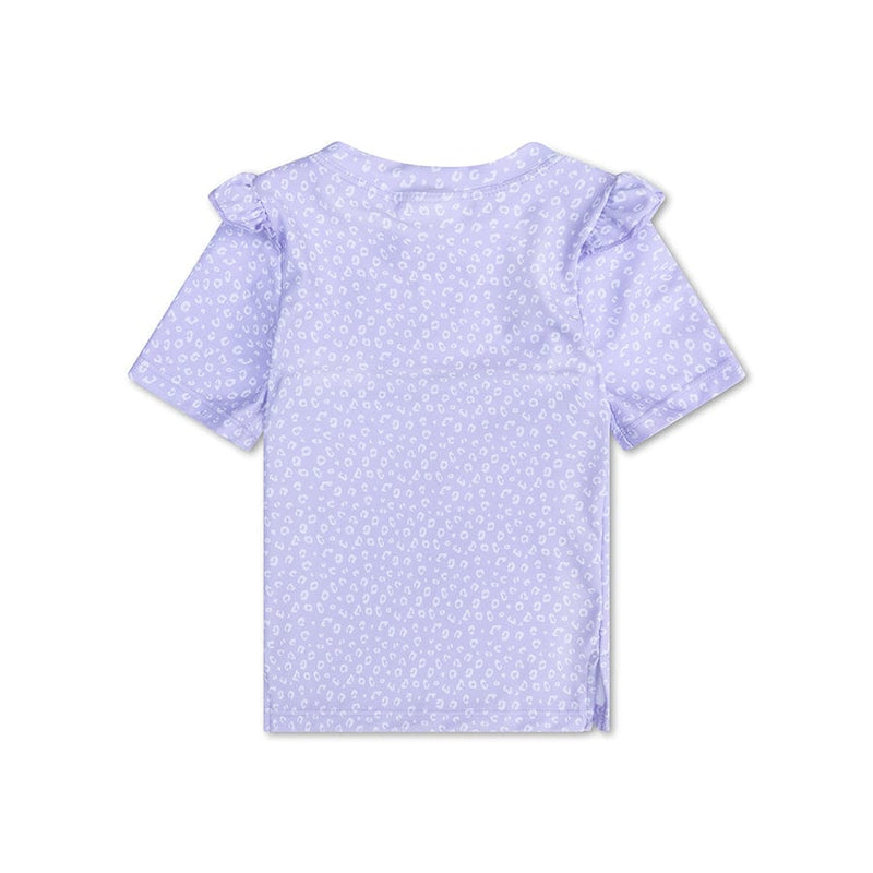 Load image into Gallery viewer, Leopard | lila uv zwemshirt met korte mouwen
