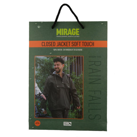 Mirage Regenjas Rainfall Closed Jacket maat M gemaakt van polyester soft touch earl grey