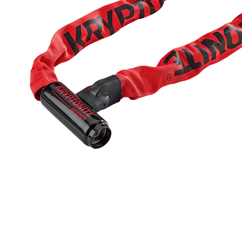 Load image into Gallery viewer, Kryptonite keeper 785-ketting met geïntegreerd slot – kettingslot fiets – fietsslot met ketting voor elektrische fiets – 85 cm – staal – rood
