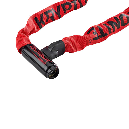Kryptonite keeper 785-ketting met geïntegreerd slot – kettingslot fiets – fietsslot met ketting voor elektrische fiets – 85 cm – staal – rood