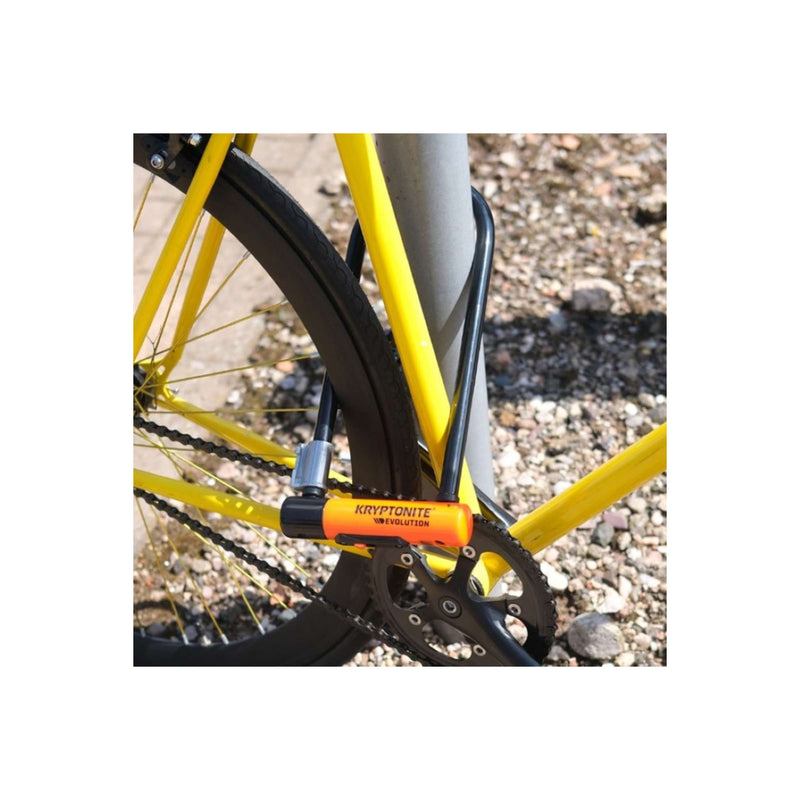 Load image into Gallery viewer, Kryptonite evolution beugelslot – fiets en scooter – art-3 slot – stalen beugelslot elektrische fiets – 29,2x10,2 cm – zwart oranje
