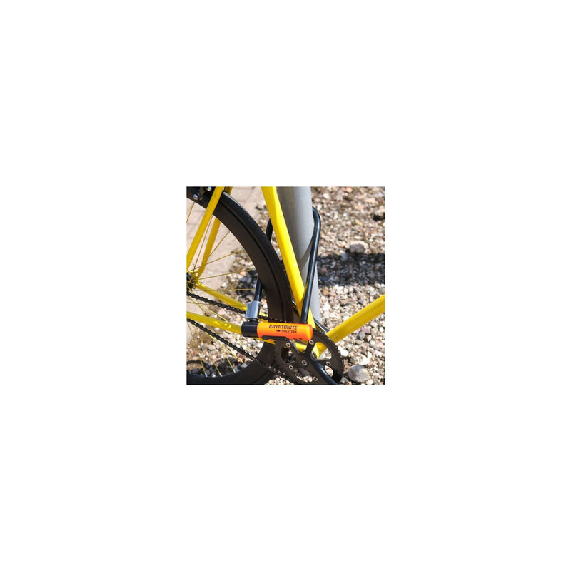 Load image into Gallery viewer, Kryptonite evolution beugelslot – fiets en scooter – art-3 slot – stalen beugelslot elektrische fiets – 29,2x10,2 cm – zwart oranje
