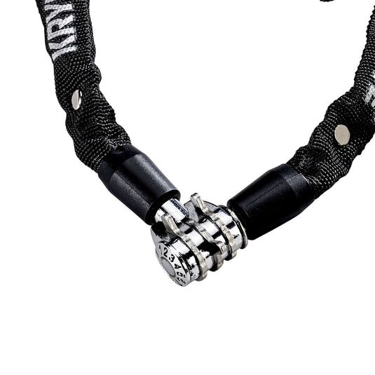 Kryptonite keeper 465 cijferslot - ketting met geïntegreerd combinatieslot – kettingslot fiets – fietsslot elektrische fiets – 65 cm – staal – zwart