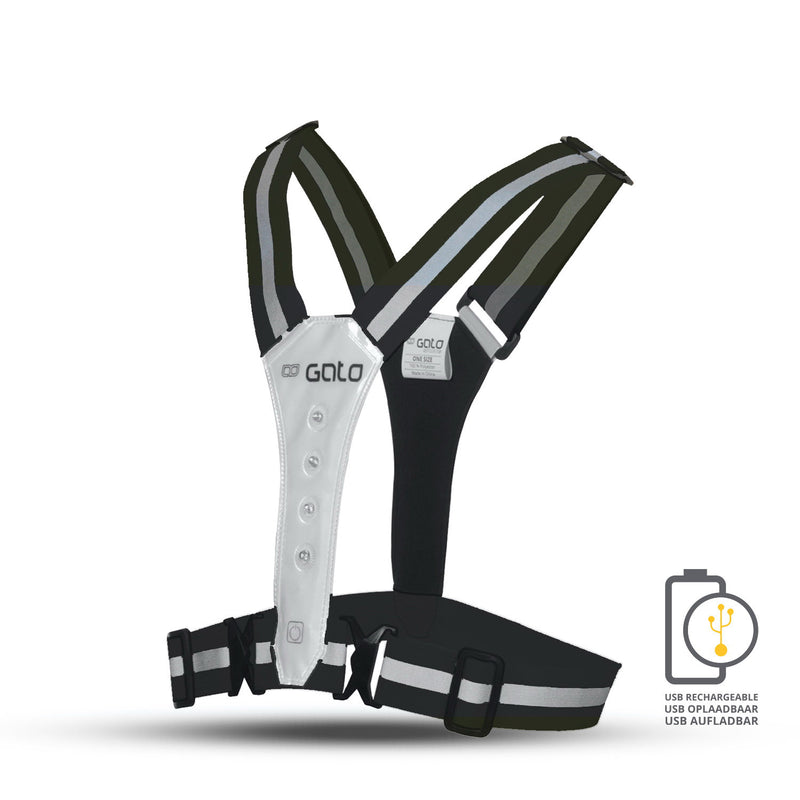 Afbeelding laden in galerijviewer, Gato Safer sport vest led usb antraciet one size
