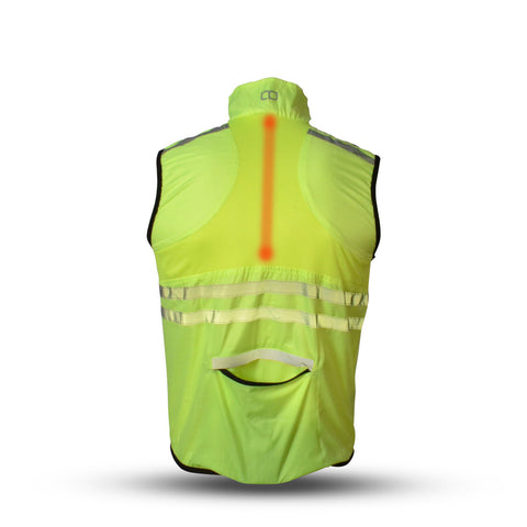 Gato windbreaker mesh vest usb led neon yellow small