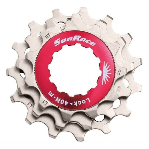Sunrace sluitring met kransjes 12v 11 13 15t zilver