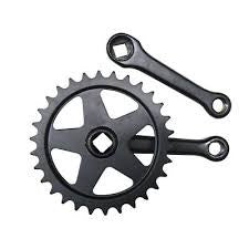 Crankstel 36t 125mm zwart