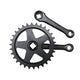 Crankstel 36t 125mm zwart