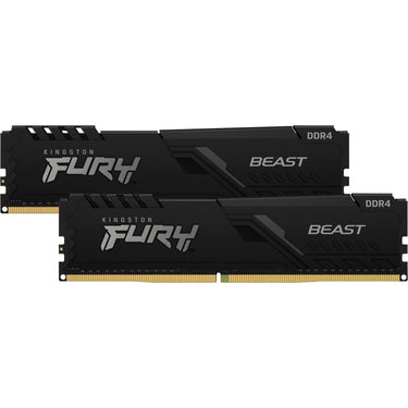 Kingston fury beast 32 gb ddr4-3200 (2x 16 gb) werkgeheugen (zwart, kf432c16bbk2 32, xmp 2.0)