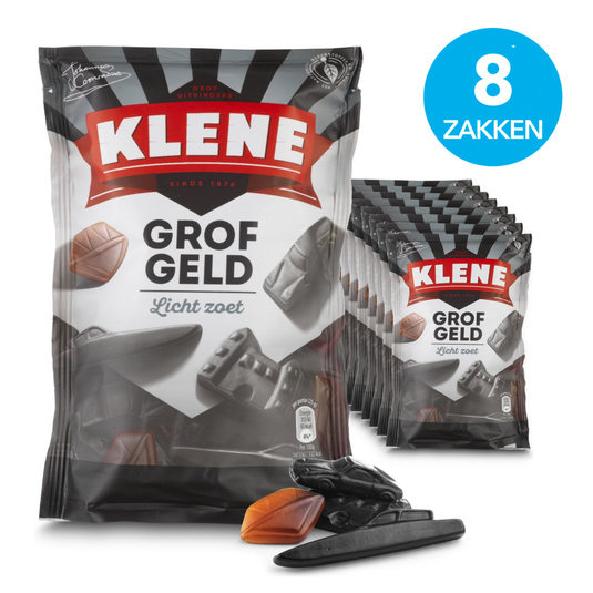 Klene grofgeld - drop - licht zout - 8x210g
