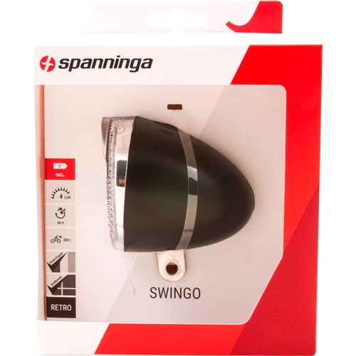 Load image into Gallery viewer, Spanninga swingo koplamp zwart batt. kaart
