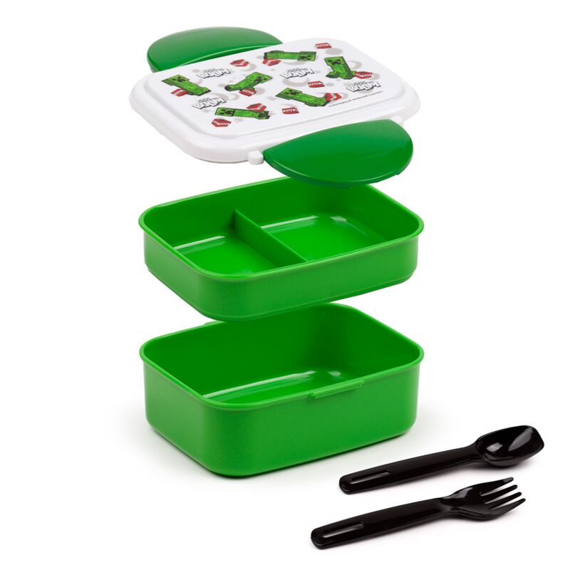 Load image into Gallery viewer, Union minecraft creeper tnt clip bento box lunchtrommel met bestek
