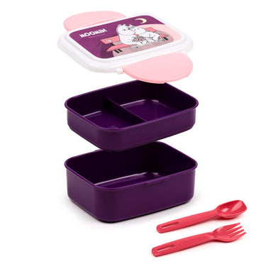 Union moomin paars clip bento box lunchtrommel met bestek