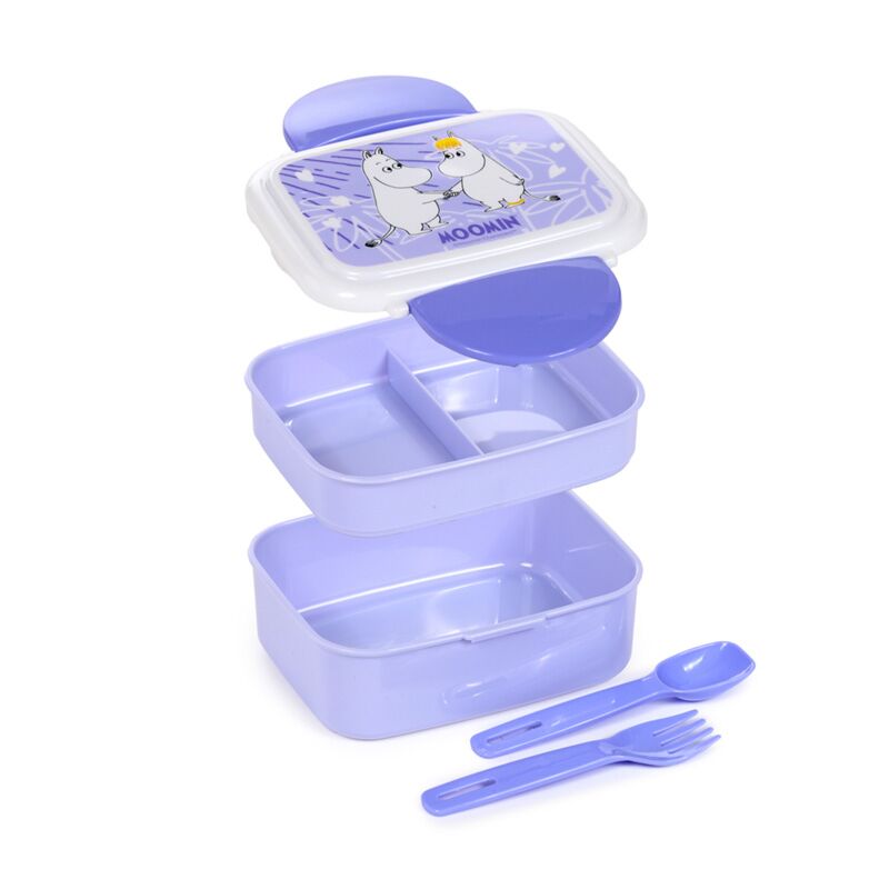 Load image into Gallery viewer, Union moomin lila clip bento box lunchtrommel met bestek
