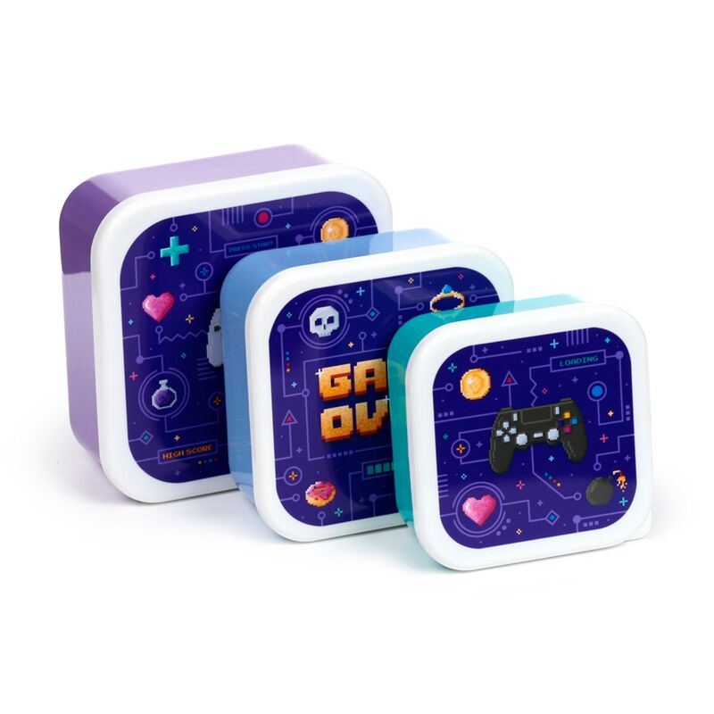 Load image into Gallery viewer, Set 3 lunch box m l xl game over
