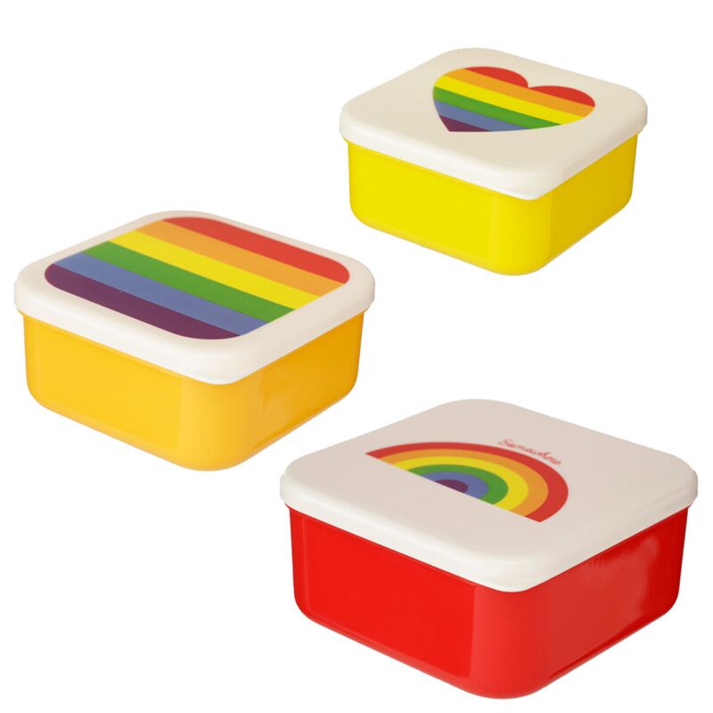 Load image into Gallery viewer, Set 3 lunch box s m l- somewhere regenboog
