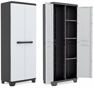 Keter linear utility opbergkast - 68x173x39 cm - grijs zwart