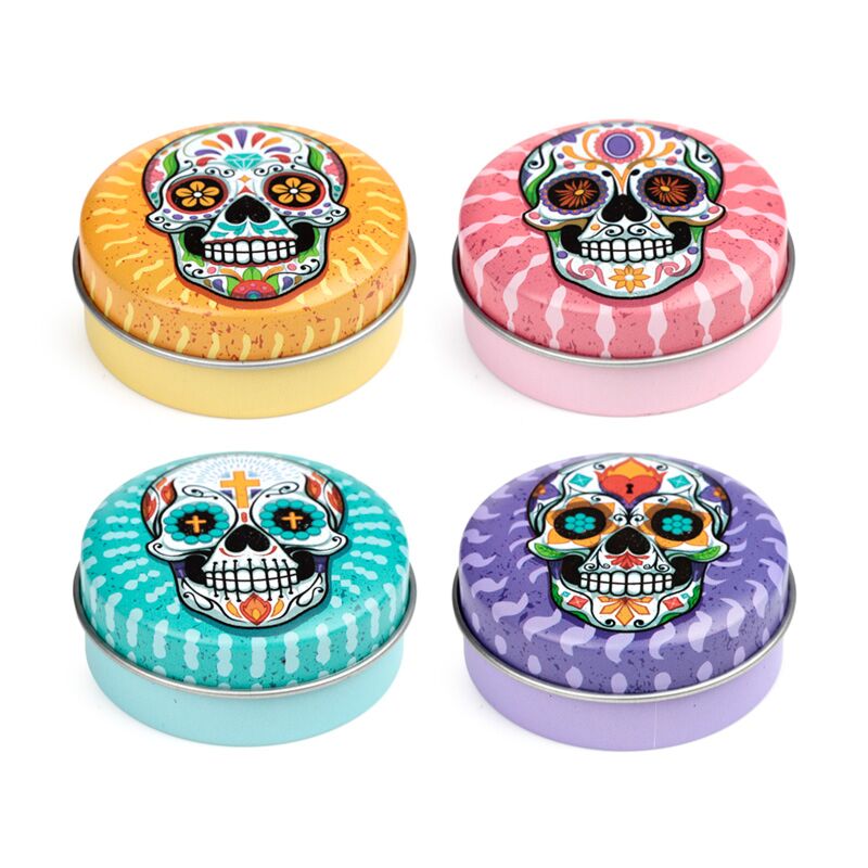 Load image into Gallery viewer, Dia de los muertos mexicaans doodshoofd lipbalsem blik
