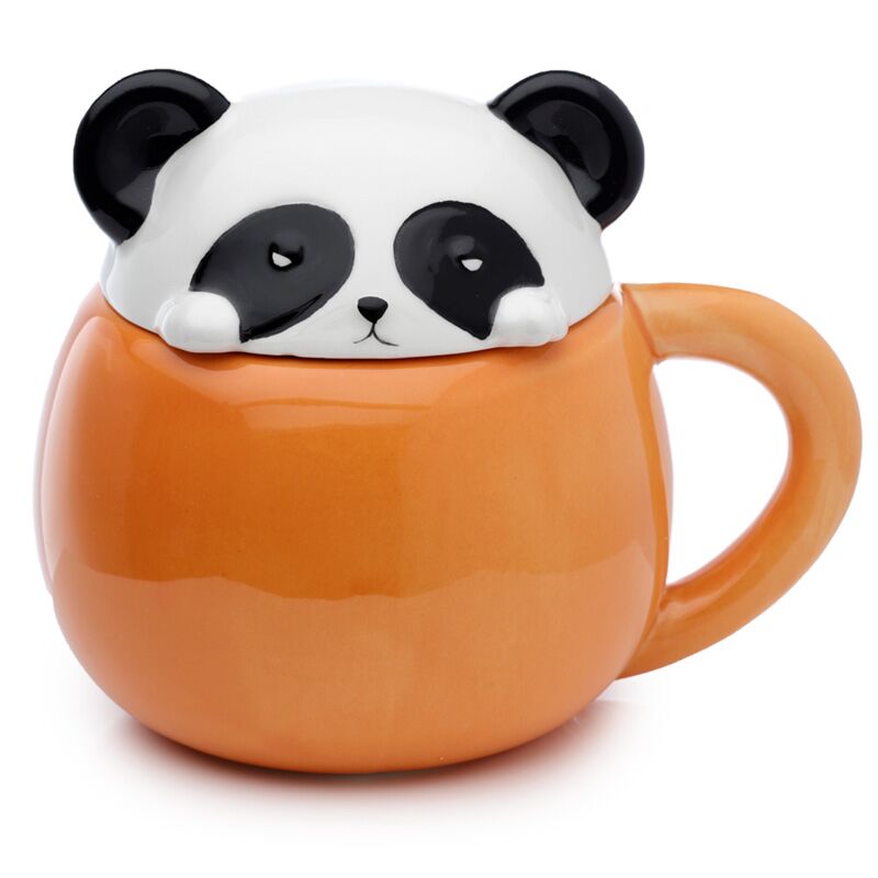 Load image into Gallery viewer, Adoramals panda deksel gevormde keramiek mok
