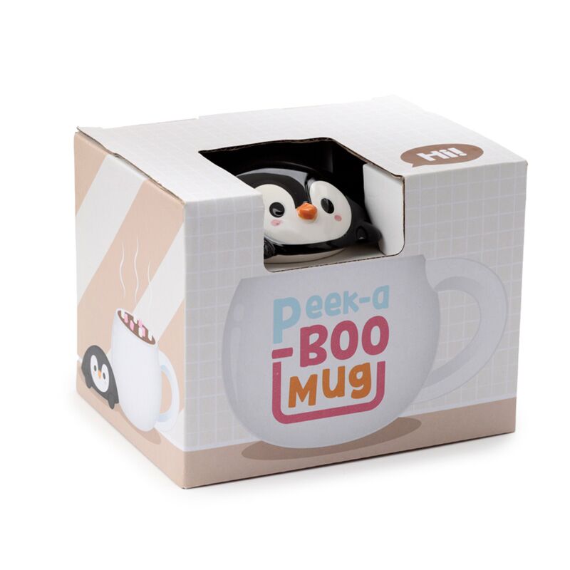 Load image into Gallery viewer, Huddle penguïn deksel gevormde keramiek mok
