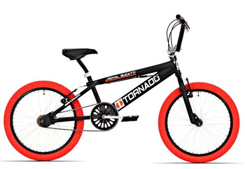 Tornado 20 inch freestyle bmx bike matt black red tire 2000021