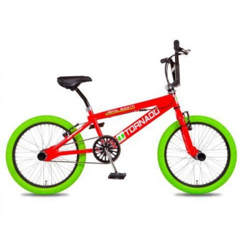 Tornado 20 inch freestyle bike red green tires 2000016