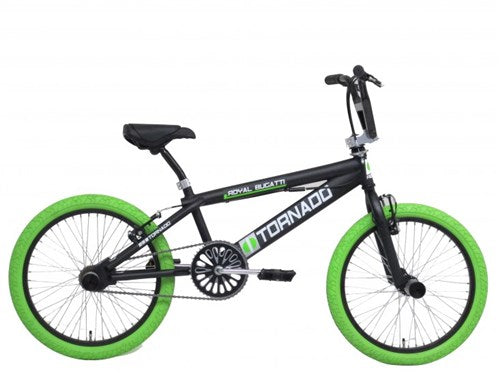 Tornado 20 inch freestyle bicycle matt black green tires 2000018