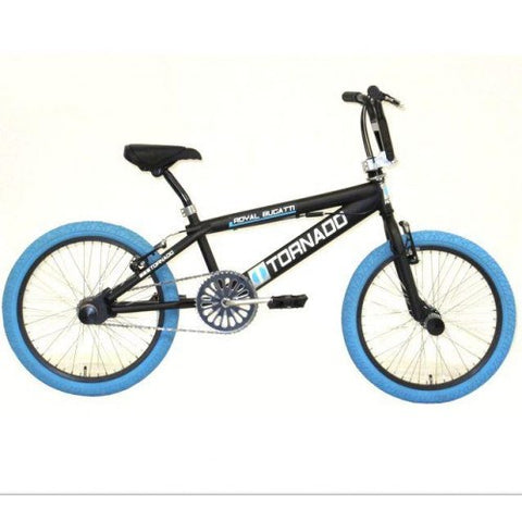 Tornado 20 inch freestyle bicycle matt black blue tires 2000024