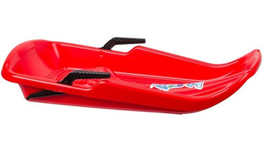 Nijland slee plastic met rem en trekkoord rood