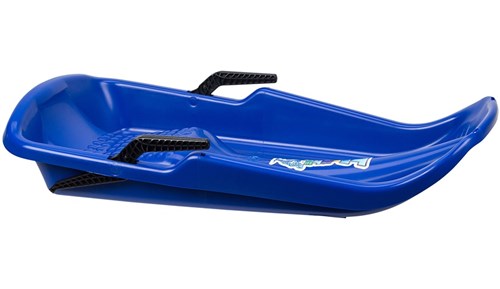 Nijland slee plastic met rem en trekkoord blauw