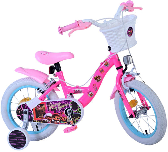 Volare dolls kinderfiets - meisjes - 14 inch - roze - twee handremmen