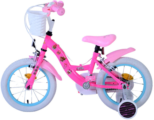 Lol surprise kinderfiets - meisjes - 14 inch - roze - twee handremmen