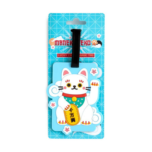 Maneki neko gelukskat pvc kofferlabel