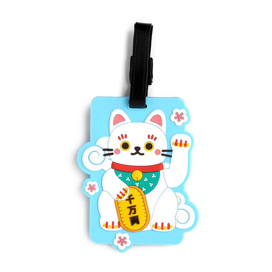 Maneki neko gelukskat pvc kofferlabel
