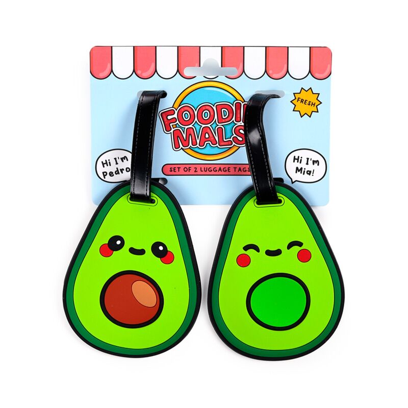 Load image into Gallery viewer, Foodiemals avocado pvc kofferlabel set van 2

