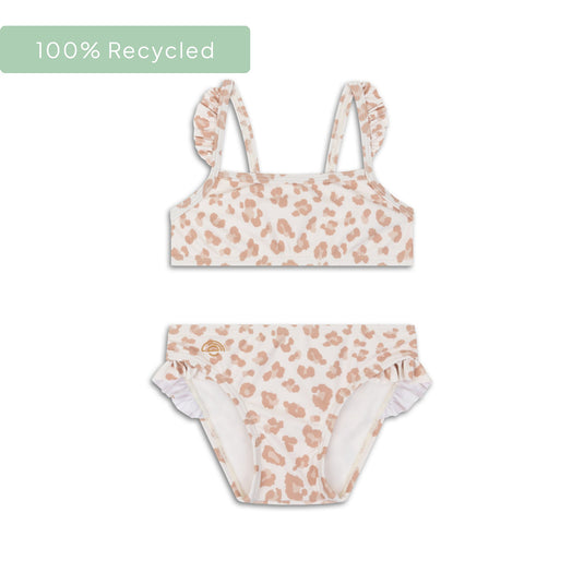 Leopard | beige meisjes uv bikini