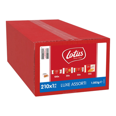 Lotus biscoff lotus luxe assorti koekjes per stuk verpakt (210 stuks)