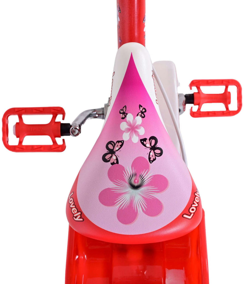 Load image into Gallery viewer, Volare Lovely Kinderfiets - Meisjes - 14 inch - Rood Wit - Twee Handremmen
