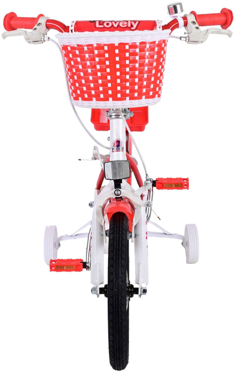 Load image into Gallery viewer, Volare Lovely Kinderfiets - Meisjes - 14 inch - Rood Wit - Twee Handremmen
